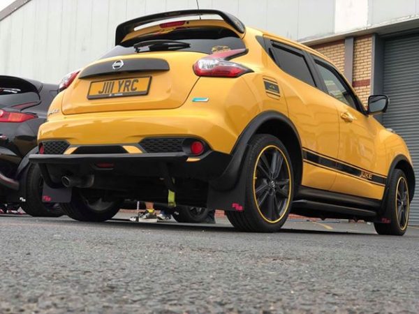 Yellow AlloyGator Wheel and Tyre Protection on Yellow Nissan Juke