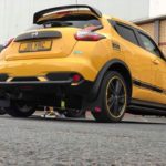 Yellow AlloyGator Wheel and Tyre Protection on Yellow Nissan Juke