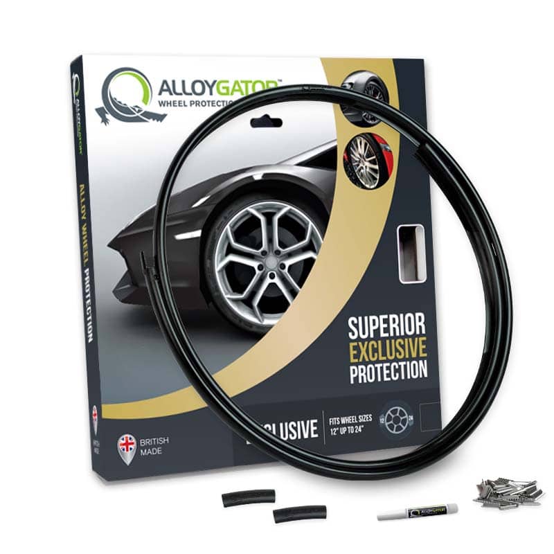 AlloyGator Black Alloy Wheel Protectors | Rim Protectors | Wheel Protectors  | Wheel Protection | Alloy Wheel Protection | Fits 12–19 Inch Wheel